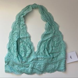 NWT urban outfitters green lacy halter bralette